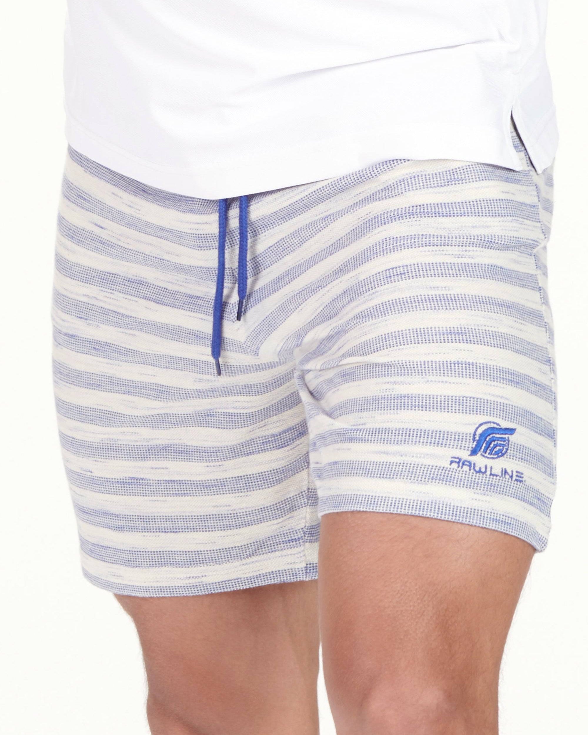 Ocean Blue Strips Knitwear(Striped) Shorts
