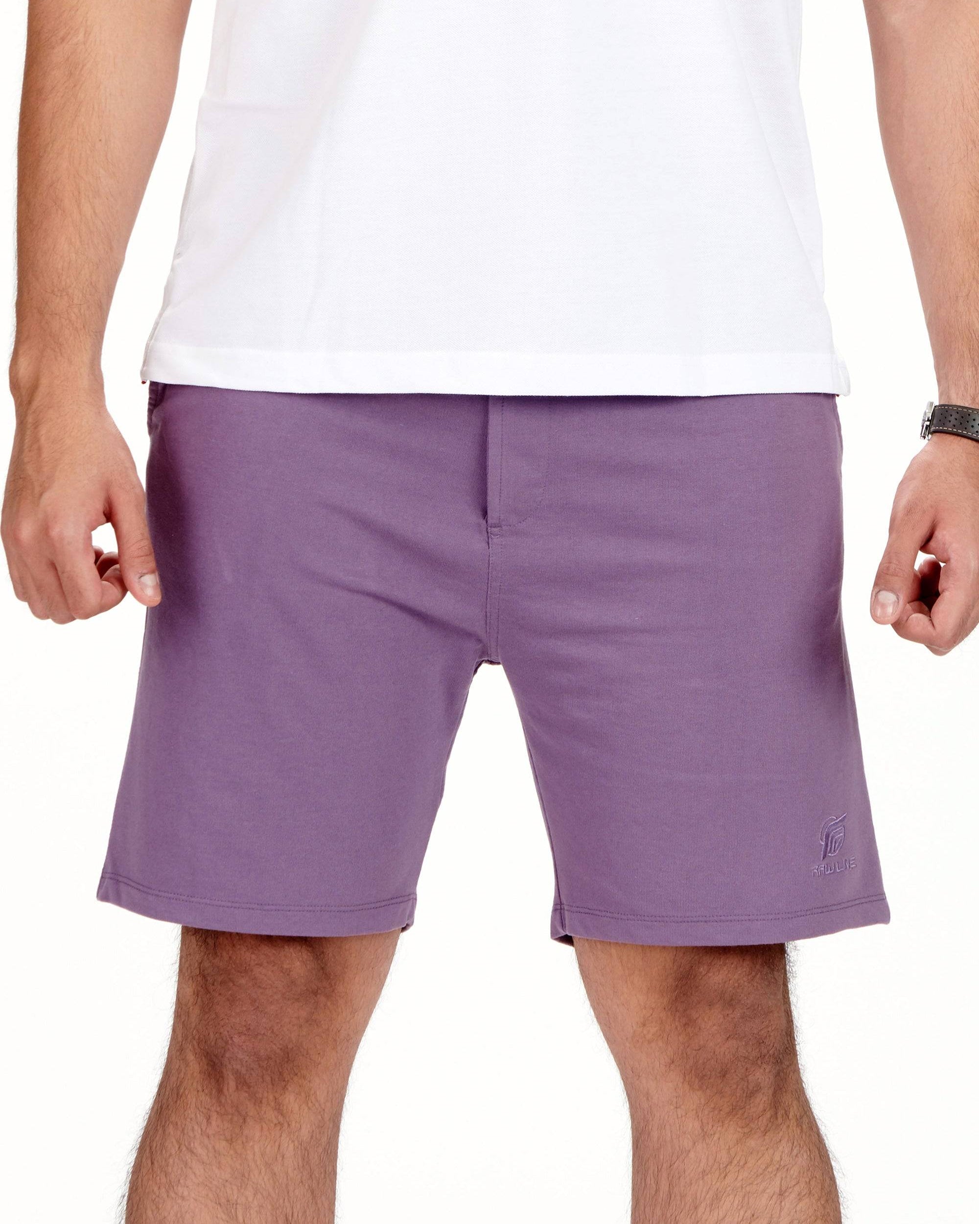 Dusty Voilet Solid Loop Knit Shorts