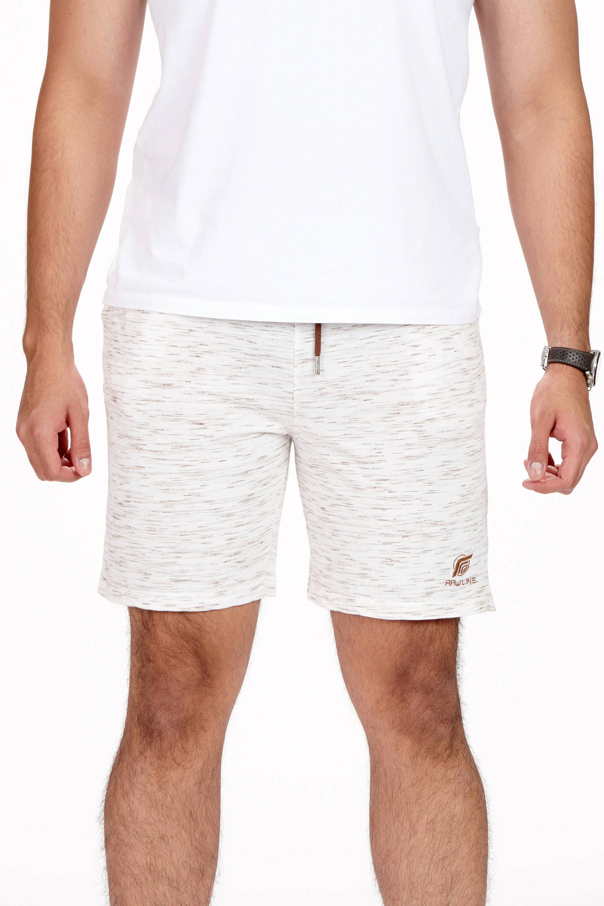 Mocha brown injected Heather Looped Knit Shorts