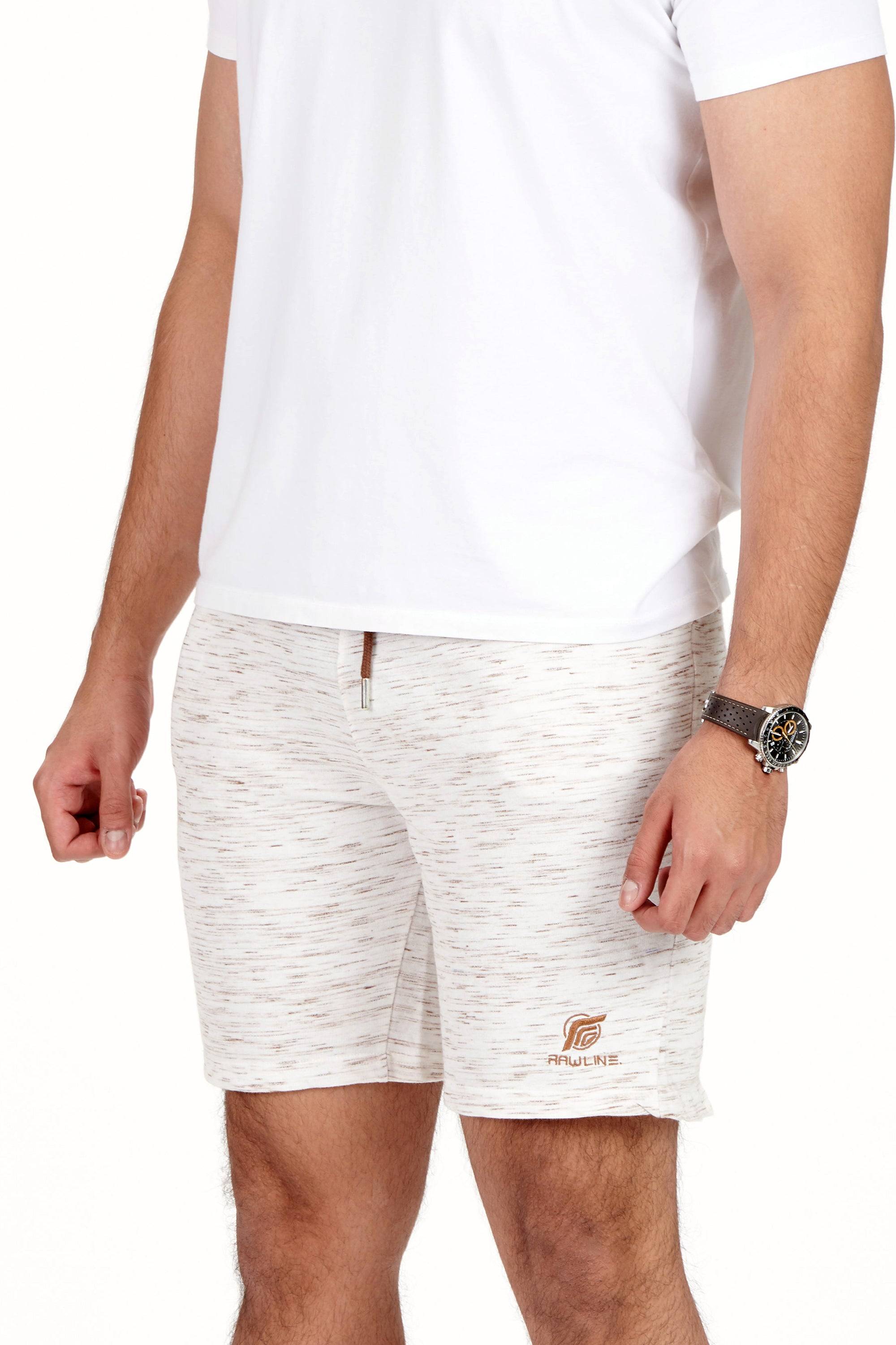 Mocha brown injected Heather Looped Knit Shorts