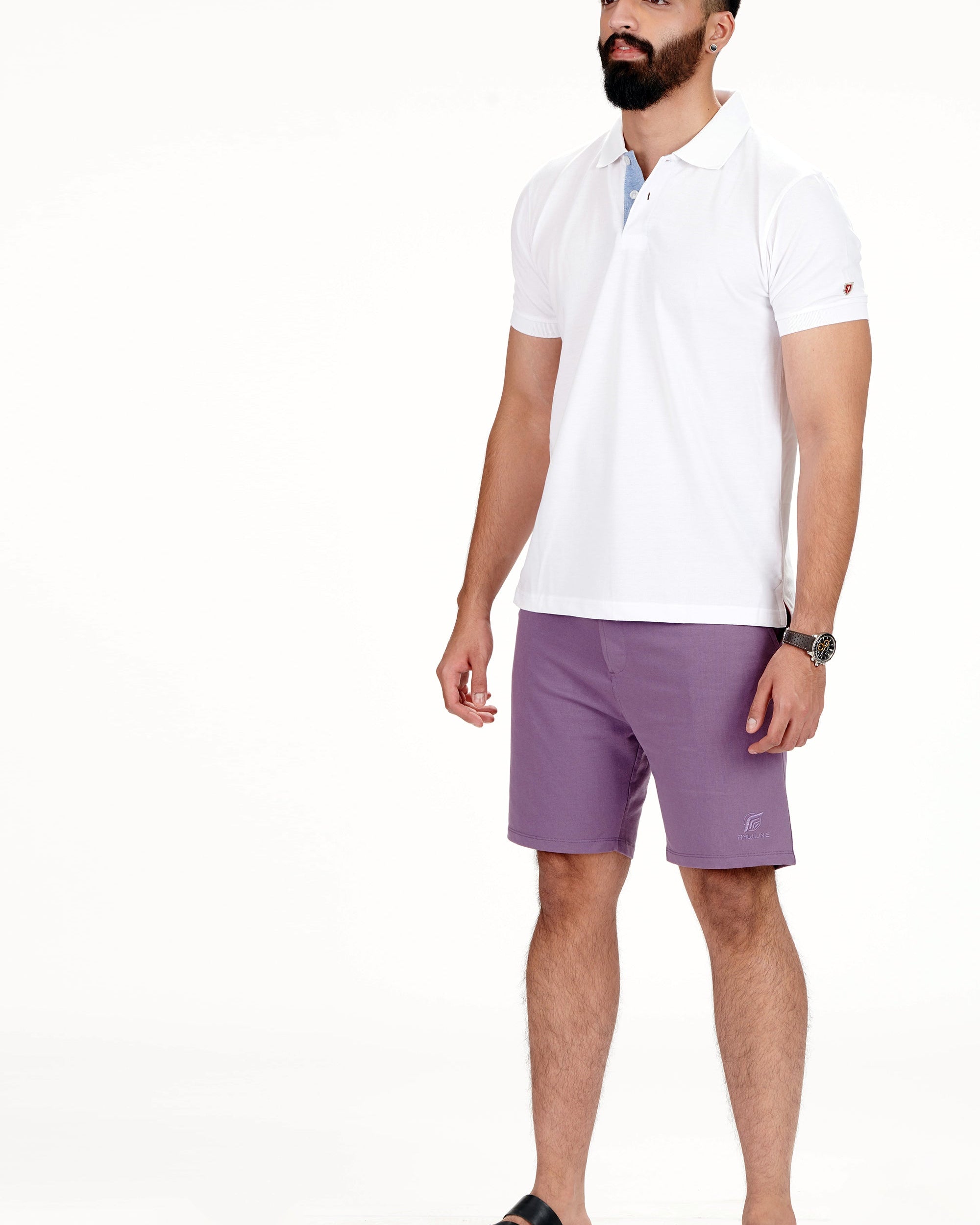 Dusty Voilet Solid Loop Knit Shorts