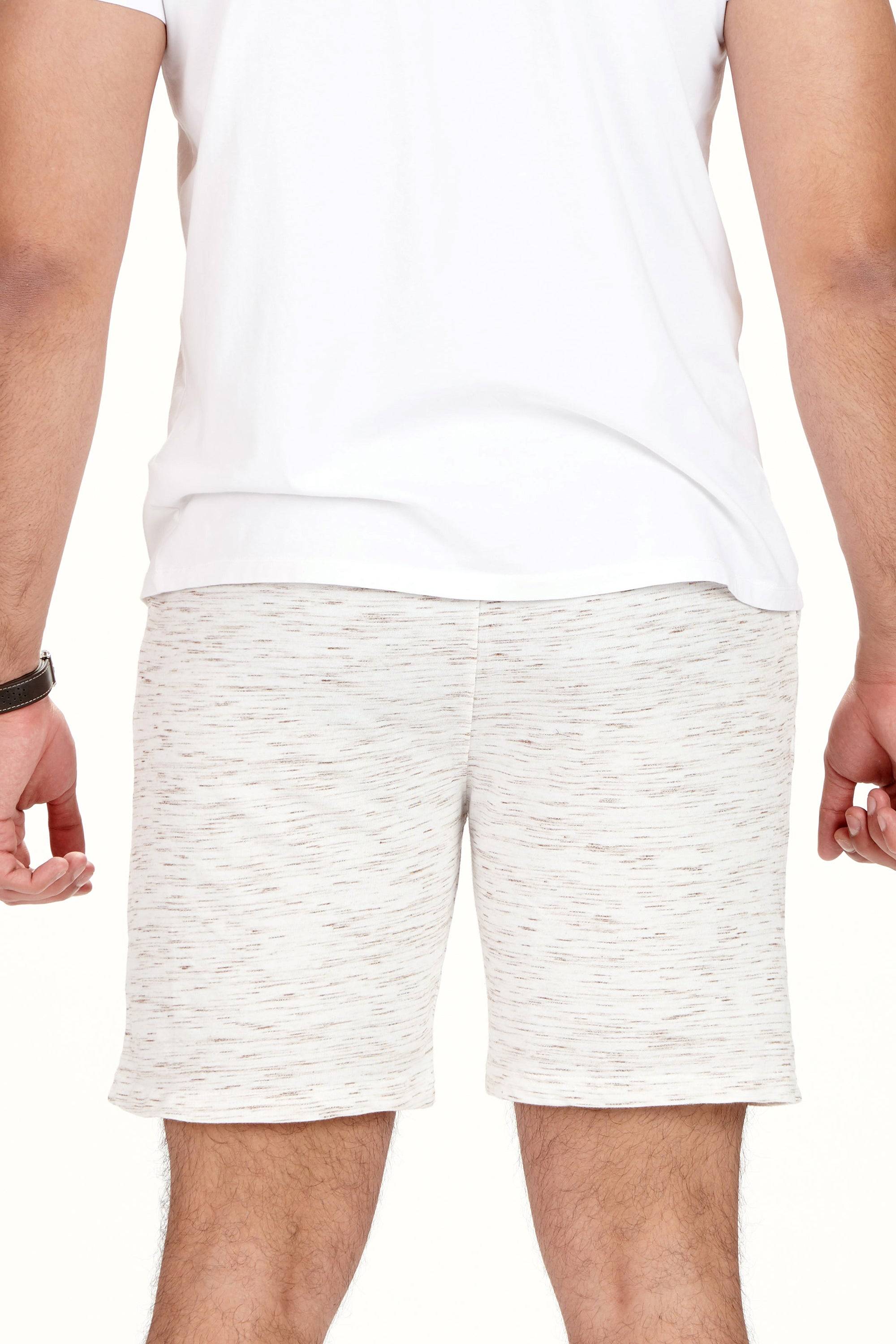 Mocha brown injected Heather Looped Knit Shorts