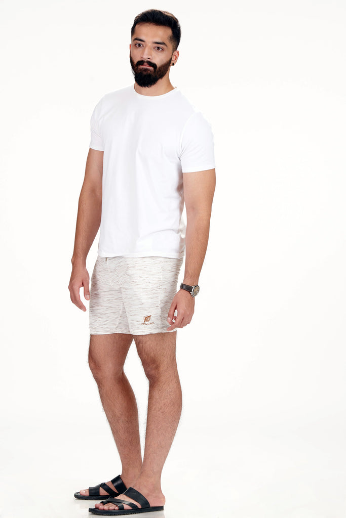 Mocha brown injected Heather Looped Knit Shorts