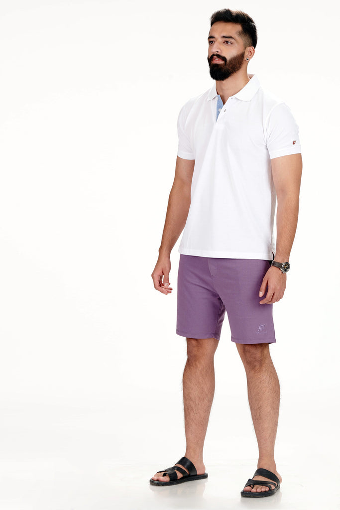 Dusty Voilet Solid Loop Knit Shorts